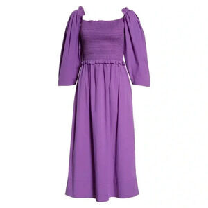 Sea New York maxi dress smocked nap hill house puff long sleeve purple tabitha